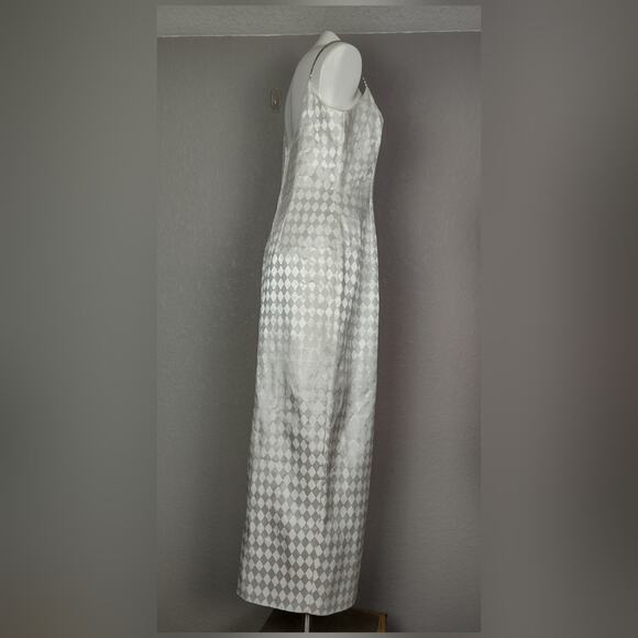 Jessica McClintock Gunne Sax Harlequin Formal Dress Vintage 90s Sz 13/14 Flawed - Picture 3 of 16